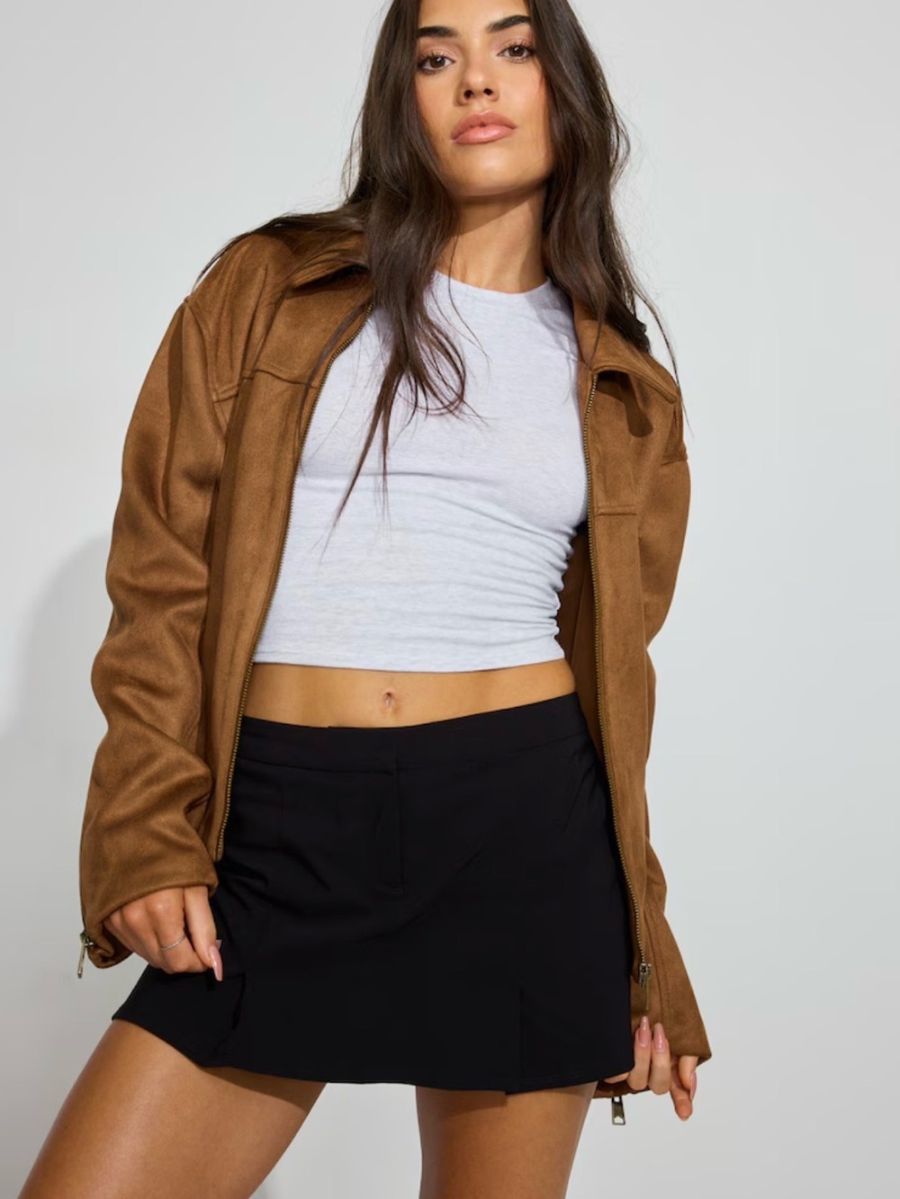 Garage Lara Micro Mini Skort Black Zip Fly Size S